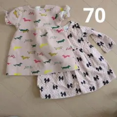 ZARA Babygirl ベビーギャップ　犬柄　リボン柄 ワンピース 70cmのサムネイル