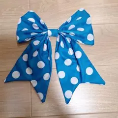 【未使用】ハンドメイド　ミニーのファンダーランドパルパルーザ衣装風青ドットリボン