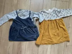 ワンピース　チュニック　長袖　80 秋冬　花柄