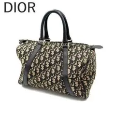ディオール DIOR ミニボストンバッグ トロッター ベージュ ブラック
