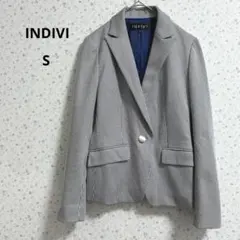 a575インディヴィ【S】ジャケット テーラード ストライプ 秋冬