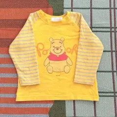 プーさん　レトロ　ヴィンテージ　レア　黄色　イエロー　ロンT ラグラン