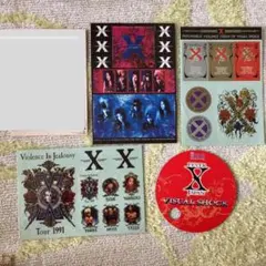 X JAPAN ステッカー4枚とパチンコのうちわ　HIDE YOSHIKIのサムネイル