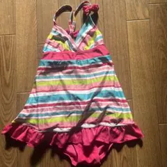 女の子用ストライプワンピース水着