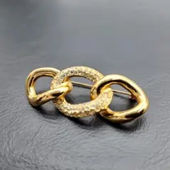 美品☆ Dior ディオール ブローチ ゴールド サークル レディース 刻印有