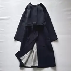 ADORE アドーア　トリプルクロスノーカラー　スプリングコート　濃いネイビーのサムネイル