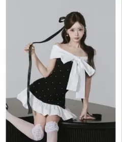 Darich 最新作♥️完売品 2wayリボンフリルブラウス（シュシュ付き 