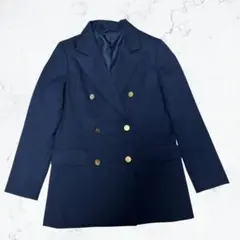 未使用級　GU ダブルブレストブレザーZ 紺ブレ 金ボタン ネイビー Mサイズ