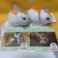 夏目友人帳　トリプルニャンコ先生ぬいぐるみチャーム（1号•3号）コースターセット