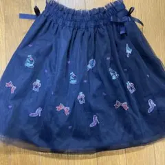 【美品】ピューピルハウス　ネイビー チュールスカート130