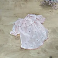 衿フリルブラウス　ピンク①SS