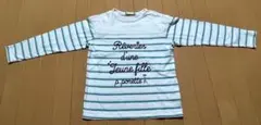 pon ponetteナルミヤ♡刺繍レースの長袖ボーダーTシャツM150～160