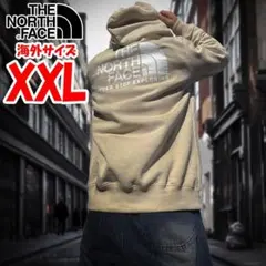 ノースフェイス パーカー メンズ バックプリント ベージュ 海外XXL tb