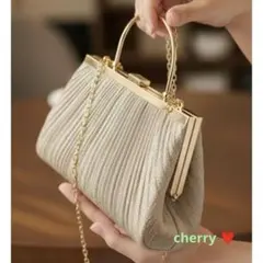 ゴールド グリッター プリーツ パーティーバッグ 2WAY ラメ キラキラ