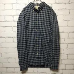 【H&M】シャツ トップス (M) グレー チェック カジュアル
