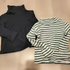 長袖カットソー 110 ネイビー ストライプ