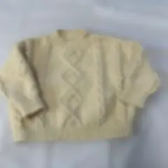 クリーム色 ケーブル編み ニットセーター 9〜12M