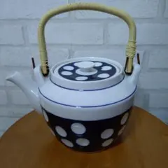 J*n様 昭和レトロ　水玉　大きな急須　陶器(土瓶)