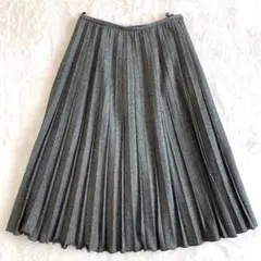 ミッシェルクラン プリーツスカート グレー M ラメ入り 日本製
