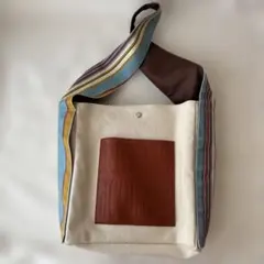 NOMADIS ノマディス ショルダーバッグ キャンバス レザー ロゴ