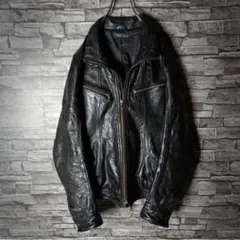 タイトでハードな男の革ジャン シングルライダースジャケット シープスキン