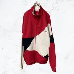 14039 激レア90s FILA トラックジャケット 刺繍ロゴ 切替 配色L