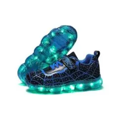 子供靴 発光シューズ スニーカー LED靴 子供用 USB充電　光る靴 ブルー