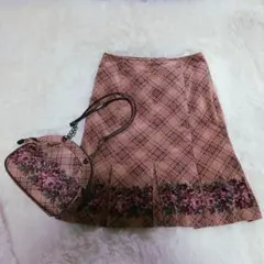 レストローズの可愛いベルベットスカート⁄クラシック⁄おそろいバッグ付き