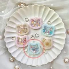 【名前・文字入れ無料】シャカシャカキーホルダー(マカロンブルー・ねこ)