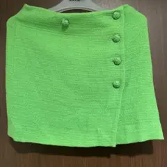 ZARA ネオングリーン ラップスカート XS
