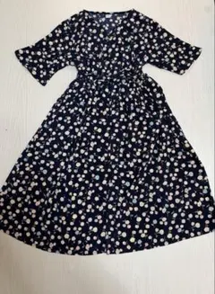 A.L.C 花柄ワンピース 120 ネイビー 半袖 リボン 春夏のサムネイル