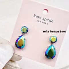 C424/kate spade/シルバーxメタリックブルー/ドロップ ピアス