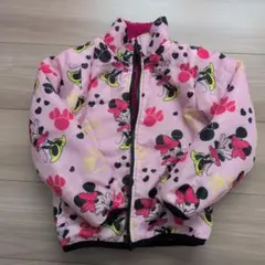 ミニーマウス柄ピンクフリースジャンパー　リバーシブル