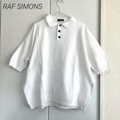 RAF SIMONS 17ss オーバーサイズ ニットポロシャツ 白 pradaのサムネイル