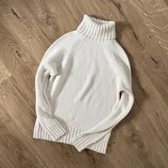 GAP アイボリー タートルネック　ざっくり　ニット 白　M