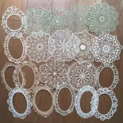 レースペーパー コラージュ素材 背景 枠 クラフト カッティングダイカット