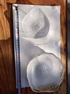 ガラス製花柄皿 5枚セット