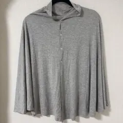 グレー 授乳ケープ ボタン付き