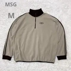 MSG ベージュ ハーフジップ フリースジャケット M ワイドシルエット