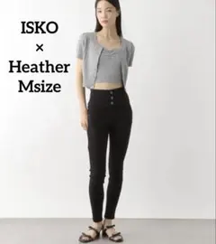 【美品】isko heather / ブラック スキニー デニム / M