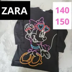 ZARAザラ　ミニーちゃんワンピネオンプリントチュニックロンT140150