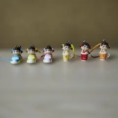 不二家ペコちゃんカラフルキャラクターキーホルダー6個セット