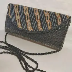 4000円【新品】【昭和レトロ】ショルダービーズバッグ(送料1000円)