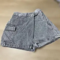 GU 160cm 可愛い デニム ラップショートパンツ