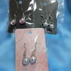 シルバー925フック使用(画像有り)ピアス３点セット　No.2