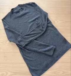 【お値下げしましたよ】UNIQLO リブタートルネックダークグレー L