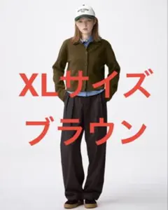 GU ジーユー チノバレルレッグタックパンツ ブラウン XL 残り2点