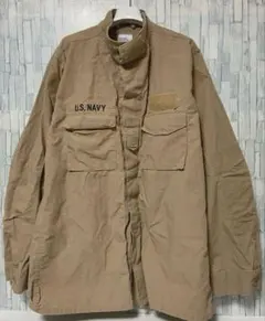 放出品　US NAVY ジャケット　米国製　カーキ　L-XL 海軍　2POC