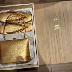 和装用バッグ 草履セット ゴールド系