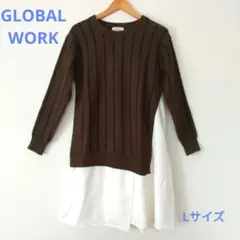 GLOBAL WORK Lサイズ ストライプニット